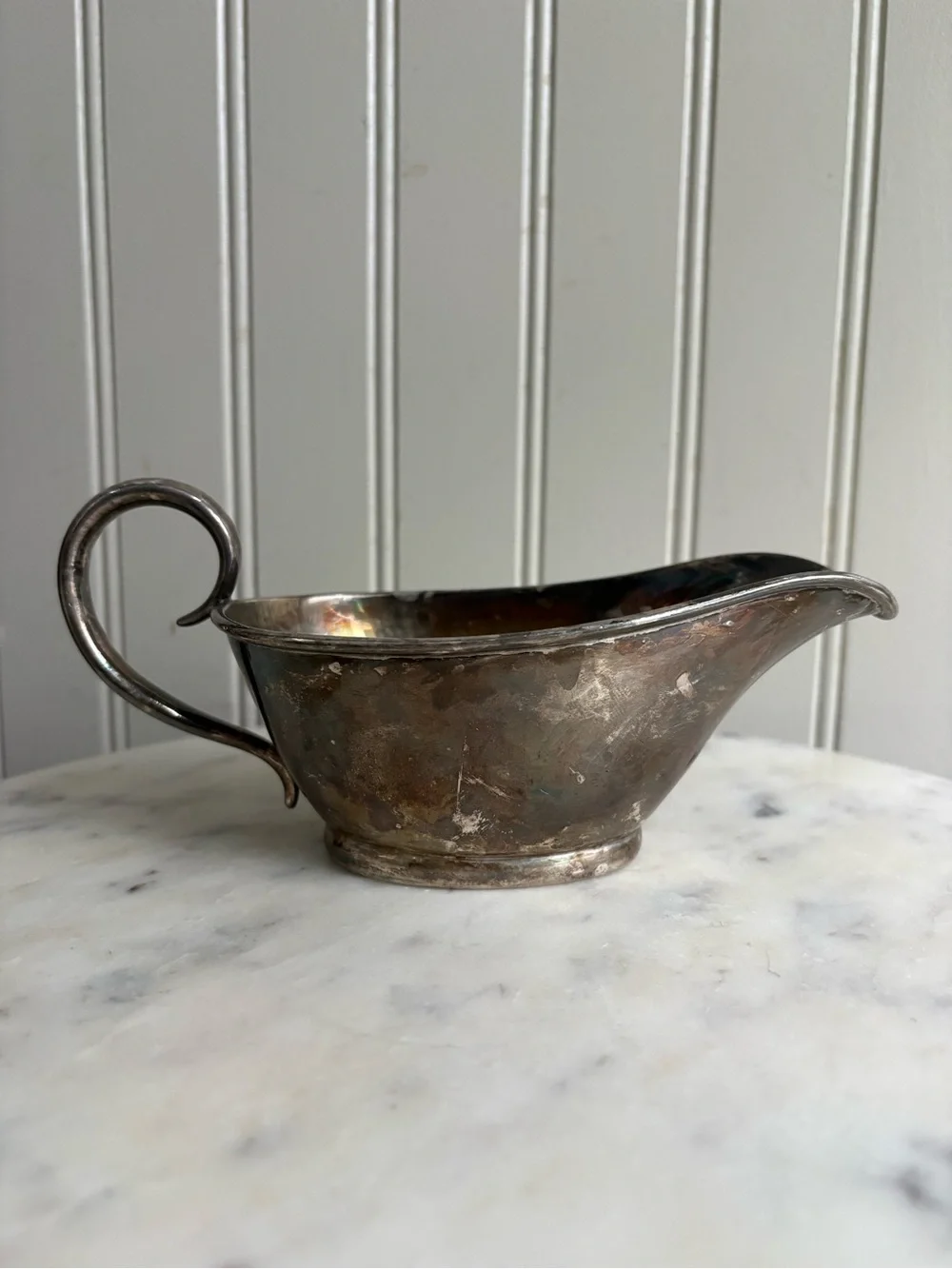 Antique Liverton’s Silver Plated Gravy Boat/Creamer Collectible Traditional VTG